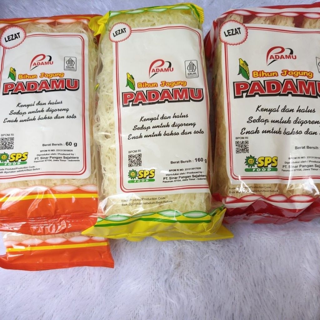 

Bihun Padamu 320g-Jagung Mie lezat 60g-Jagung Mie Lezat 160g