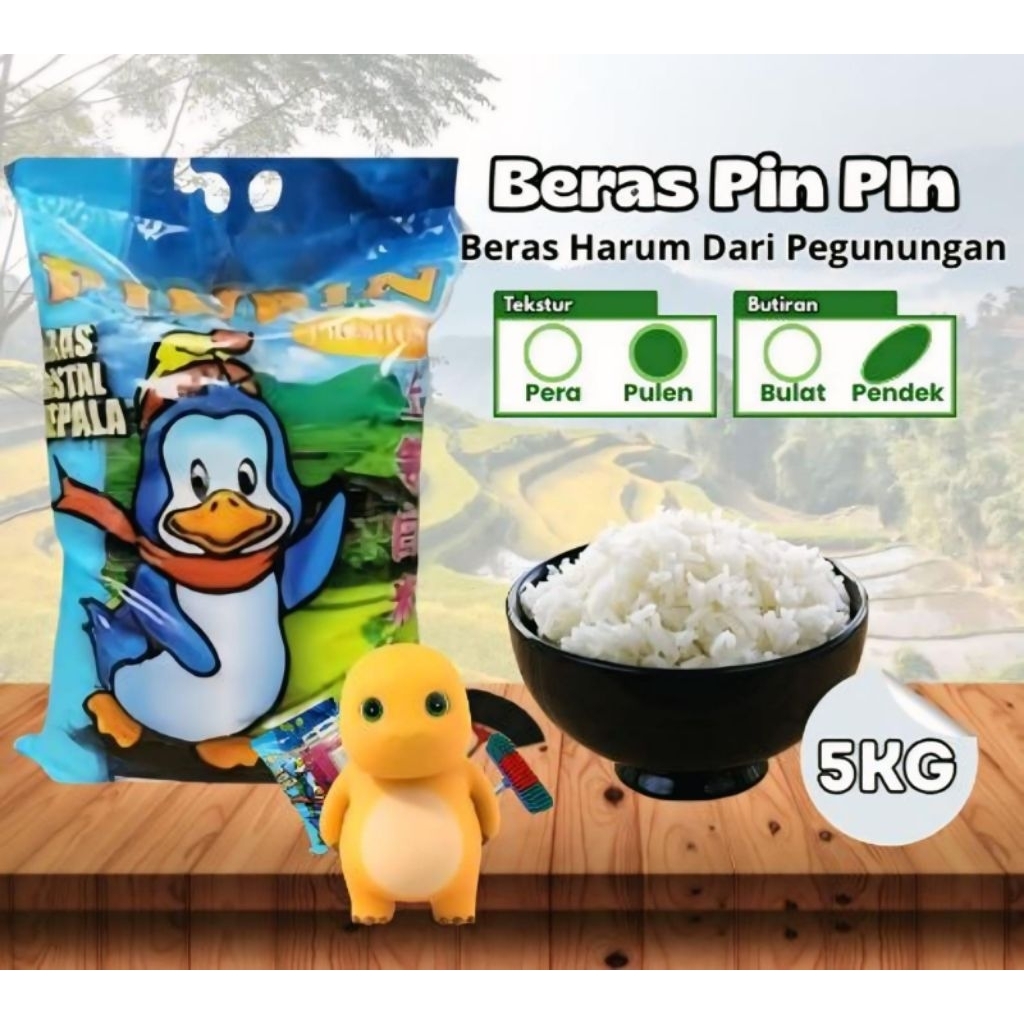 

Beras Pinpin Premium 5kg – Beras Putih Pulen Wangi Kualitas Sembako Terbaik
