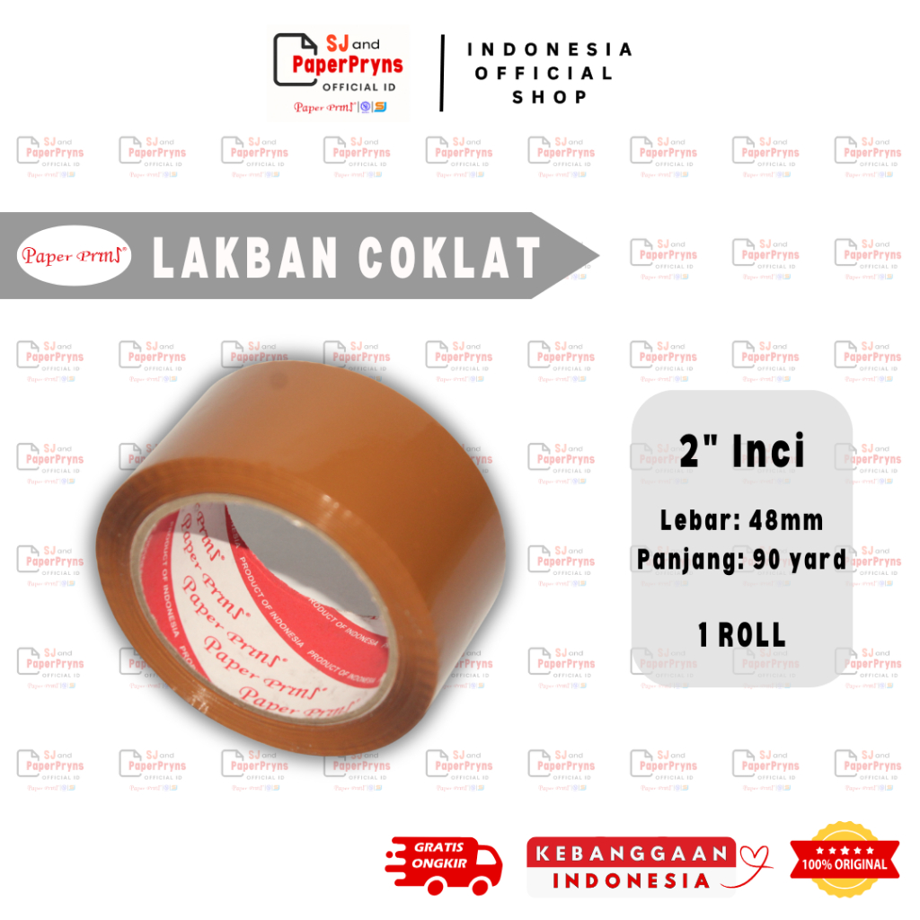 

PAPERPRYNS Lakban OPP Coklat 2 Inci (48mm x 90 Yard) - 1 ROLL