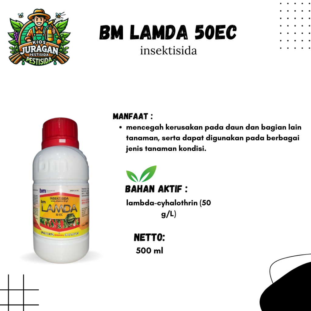 BM LAMDA 50EC 500ML INSEKTISIDA GAMBAR KEMASAN LAMA (2025 KEMASAN BARU)