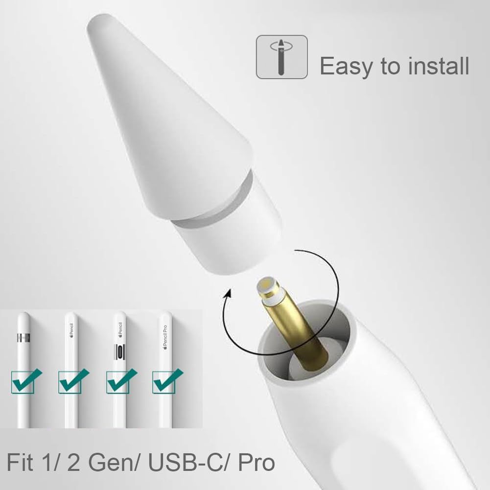 

technandaa - piyoni apple pencil tip soft & hard nibs - ipad pro, 1st & 2nd gen, superb writing