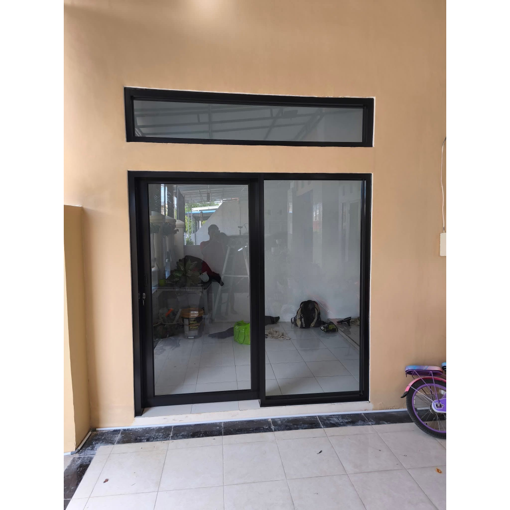 Pintu sliding door aluminium 2 daun ukuran custom