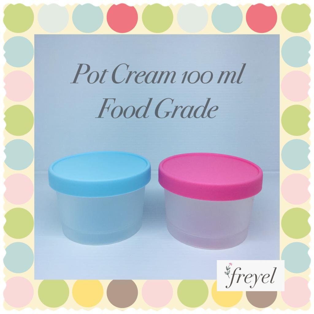 Cream Pot Jar 100ml Plastik Bunga Es Krim Frosted / Kemasan Food Grade