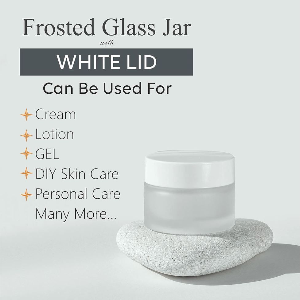 Botol Jar Cream Pot Kaca 15gr Tutup Putih / Pot Glass Doff Pot Cream Frosted 15 gr Pot Cream Kaca Do