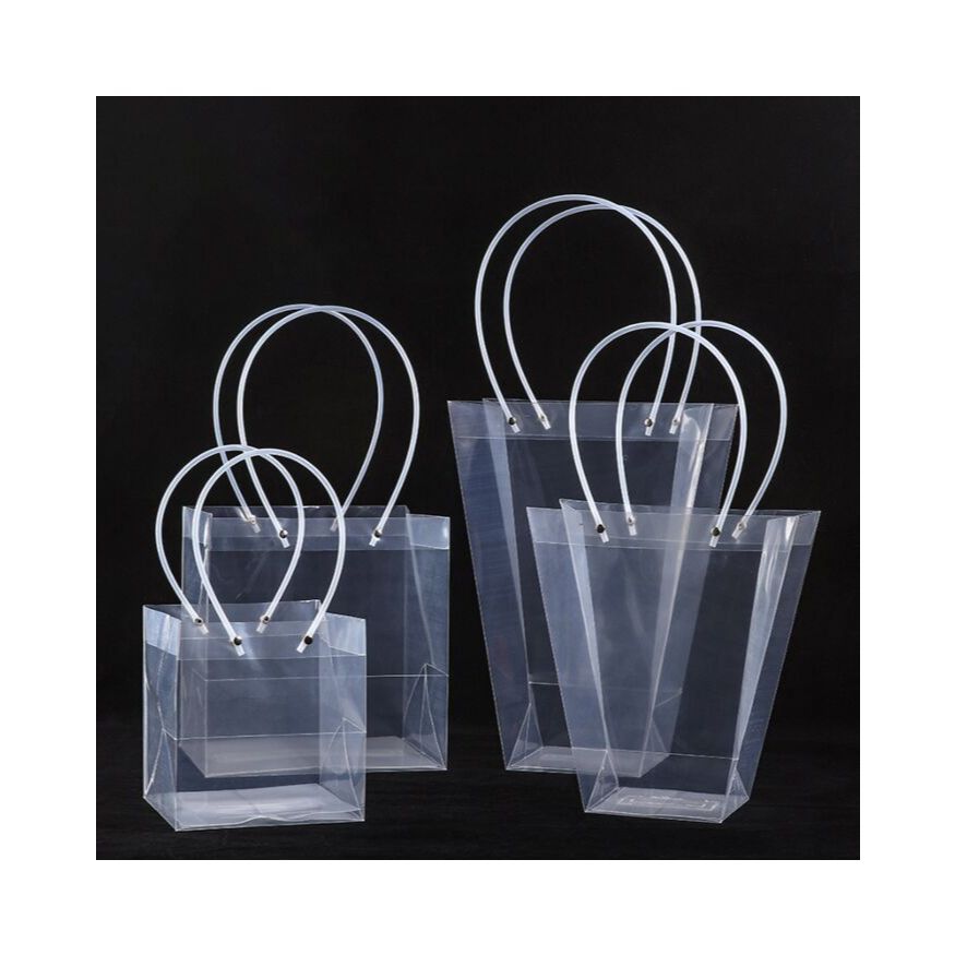 Kantong Buket Bunga Plastik Bouquet Mika Jinjing Tote Bag Bening