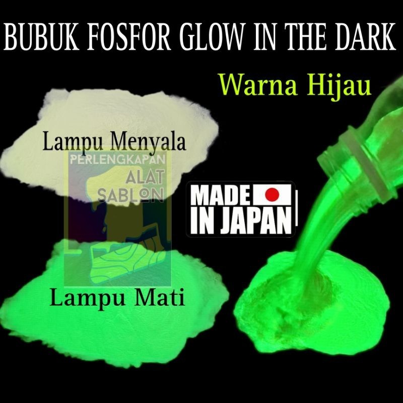 BUBUK FOSFOR GLOW IN THE DARK WARNA HIJAU 1KG