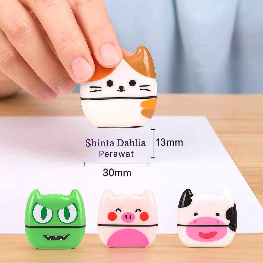 

Stempel Nama Anak Costum Karakter Kucing Lucu STAMPIMALS