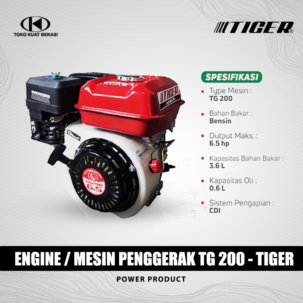 TIGER engine TG 200 / Mesin Bensin Engine Penggerak serbaguna Tiger TG 200