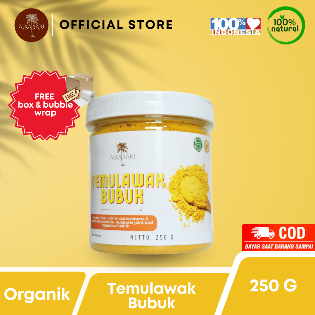 

Temulawak Bubuk Murni 100% Tanpa Campuran Alka Sari 250 gr