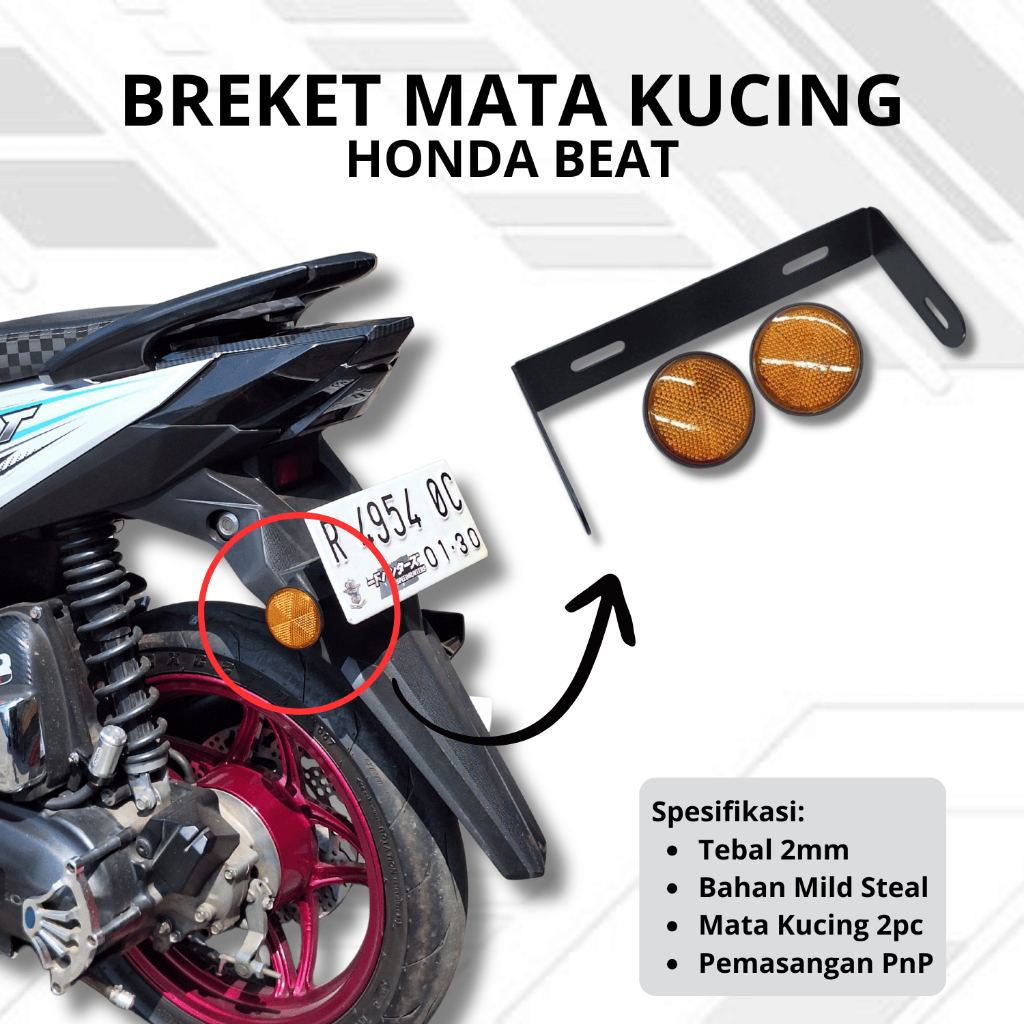 MZ - Bracket Breket Plat Nomer Beat Karbu - Beat Fi - Beat Esp - Beat Deluxe - Beat Street - Beat Ne