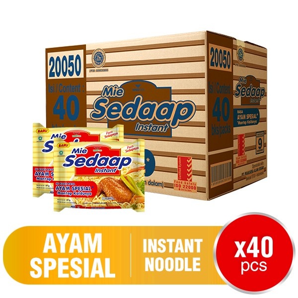 

SEDAAP MIE INSTAN RASA AYAM SPESIAL 1 DUS 40 PCS