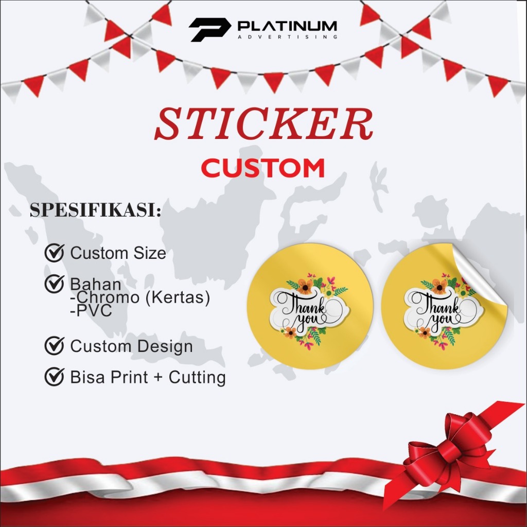 

CETAK STIKER / LABEL TAHAN AIR - BAHAN PVC - Uk. A3 Min. Order 3 Lembar