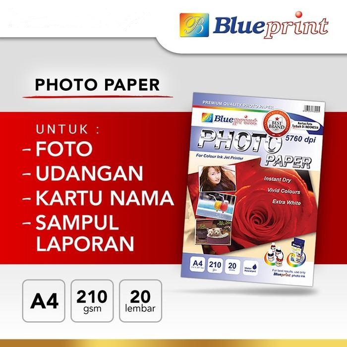 

Kertas Foto Blueprint A4 210 Gsm / Photo Paper Glossy