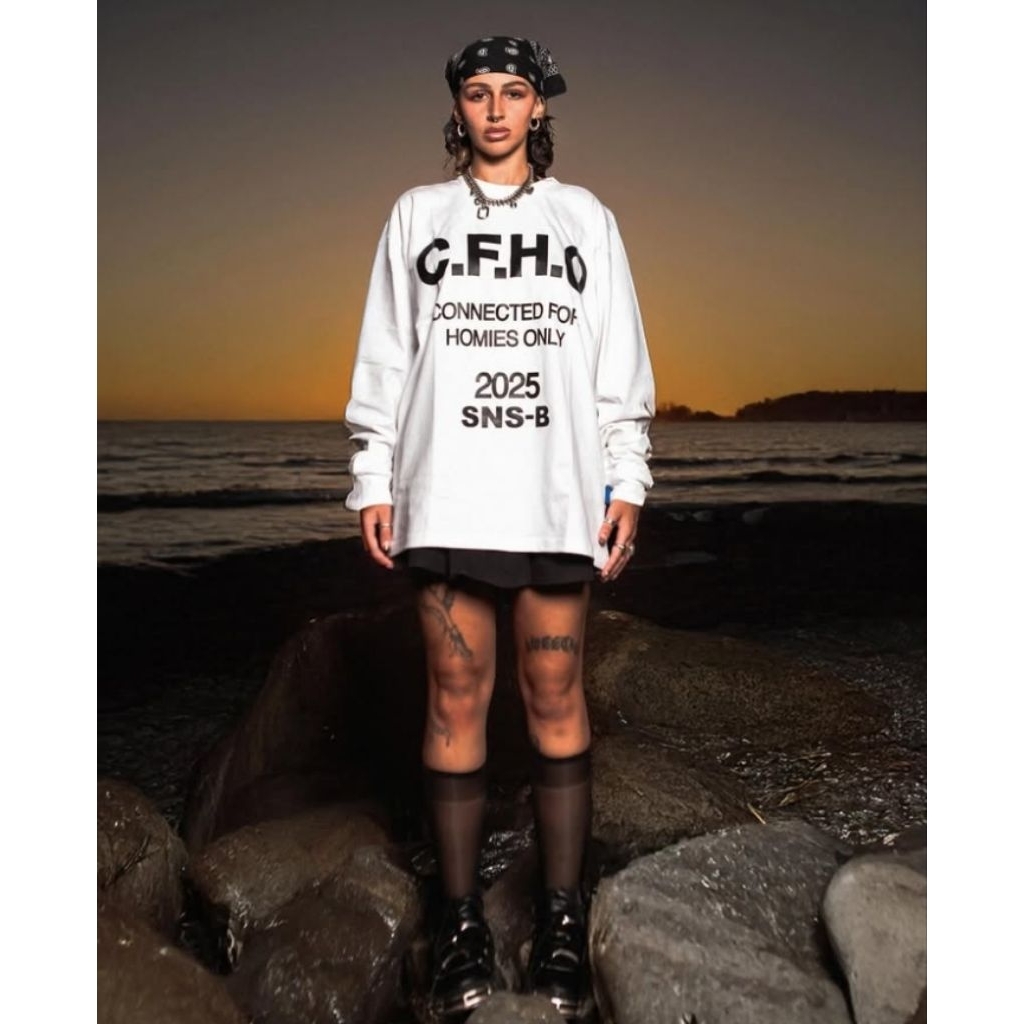 long Sleeve CFHO white black|snsb