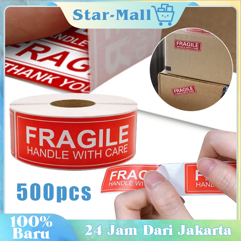 

500Pcs Stiker Lakban Fragile Lakban Fragile Unboxing Jangan Dibanting Stiker