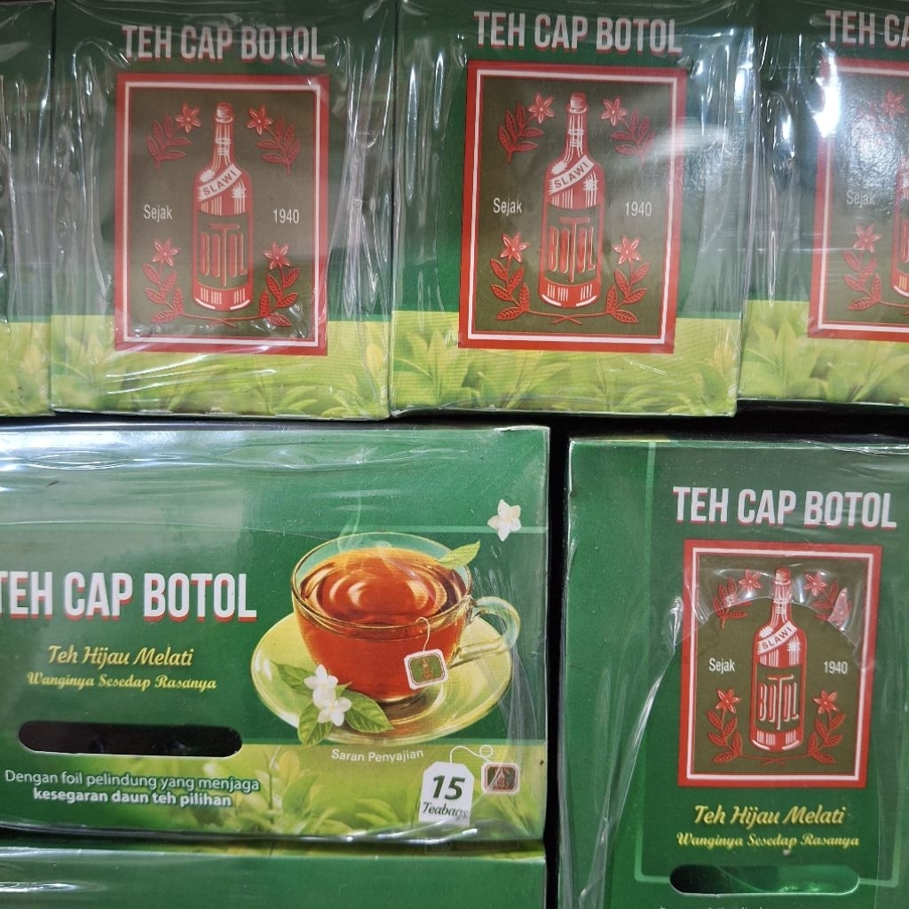 

Teh Celup Cap Botol Hijau Wangi Melati Isi 15 Celup/box