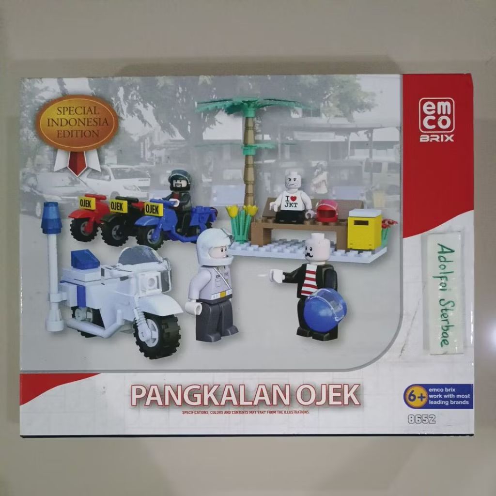 emco brix pangkalan ojek figurine lego motor special indonesia edition