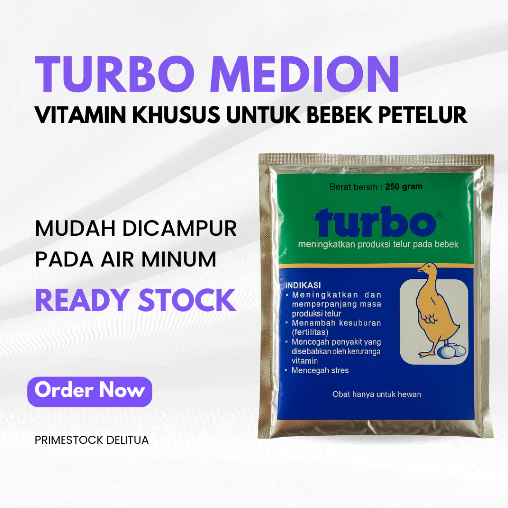 TURBO 250 GR - Vitamin Khusus untuk Bebek Petelur