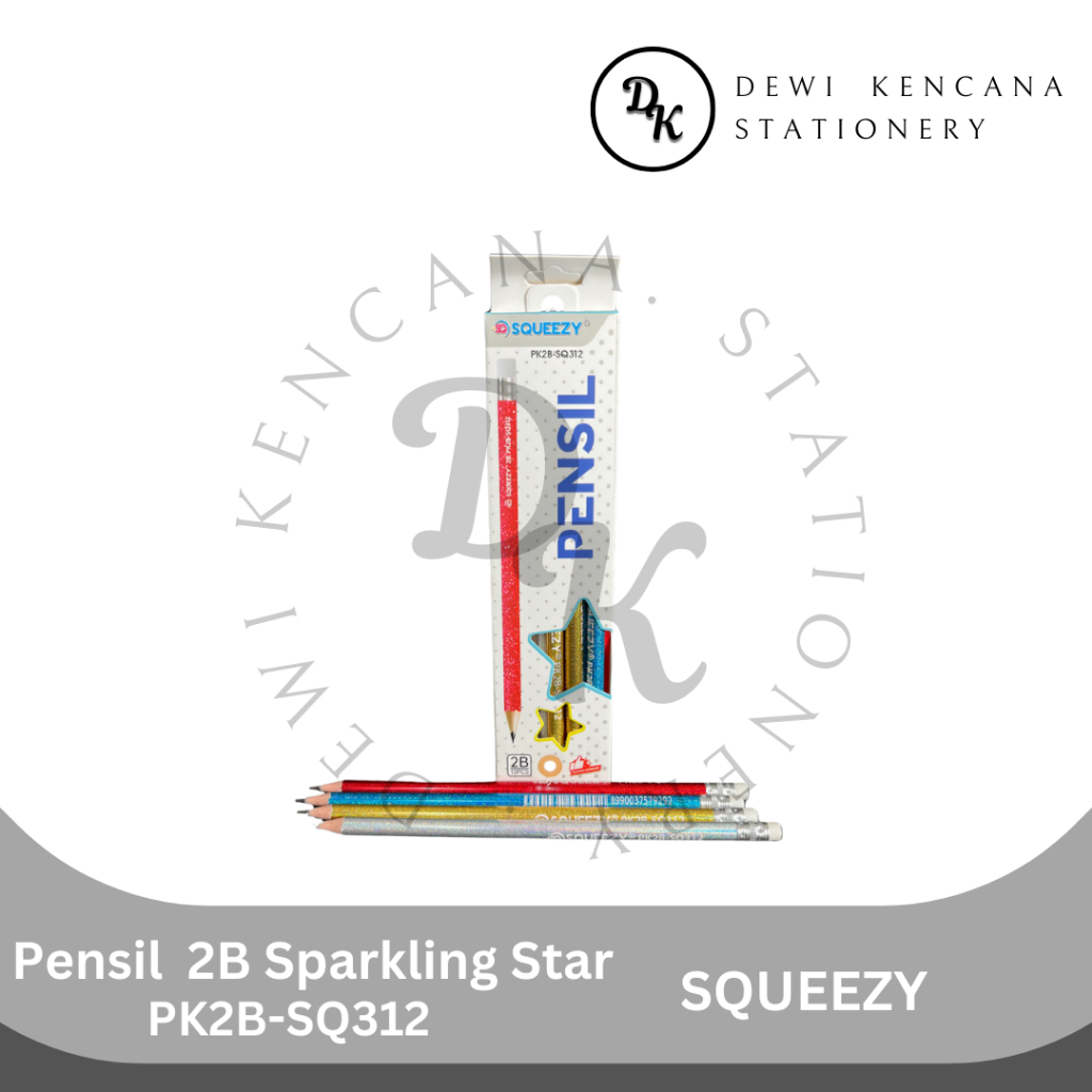 

Squeezy Pensil 2B Sparkling Star + Penghapus PK2B-SQ312