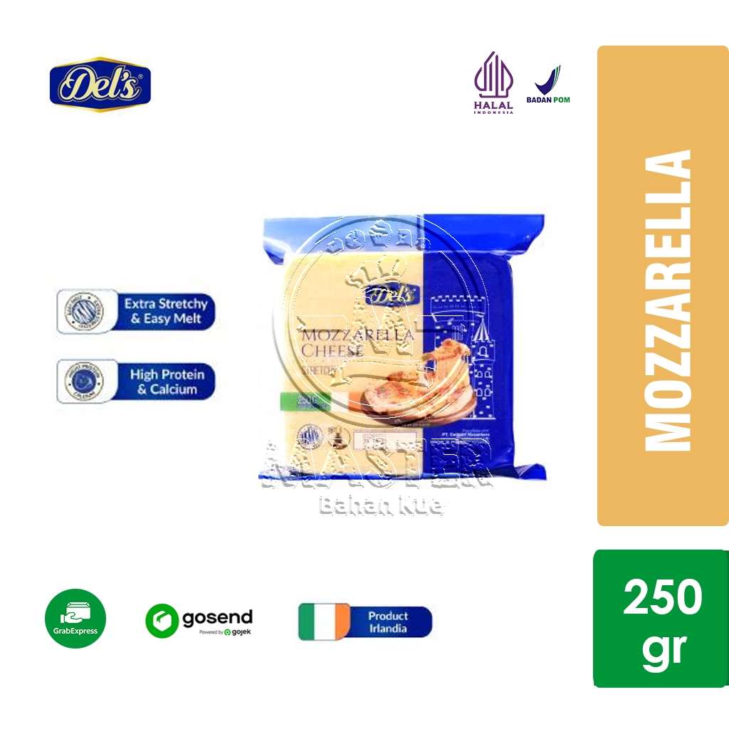 

Keju Mozzarella DELS DEL'S Cheese Extra Stretchy Mozarela Irlandia 250g [KHUSUS INSTANT]