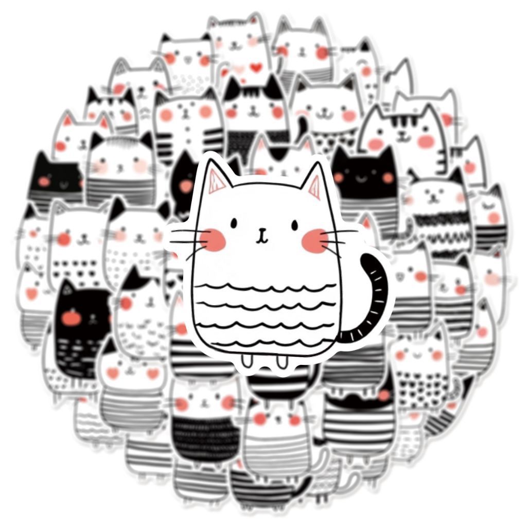 

[50 Pcs] DECO STICKER | STICKER DIY | JURNAL AESTHETIC [DS-156] CAT Animasi Karakter Cartoon Sticker Koper, HP Laptop Tumbler Komputer