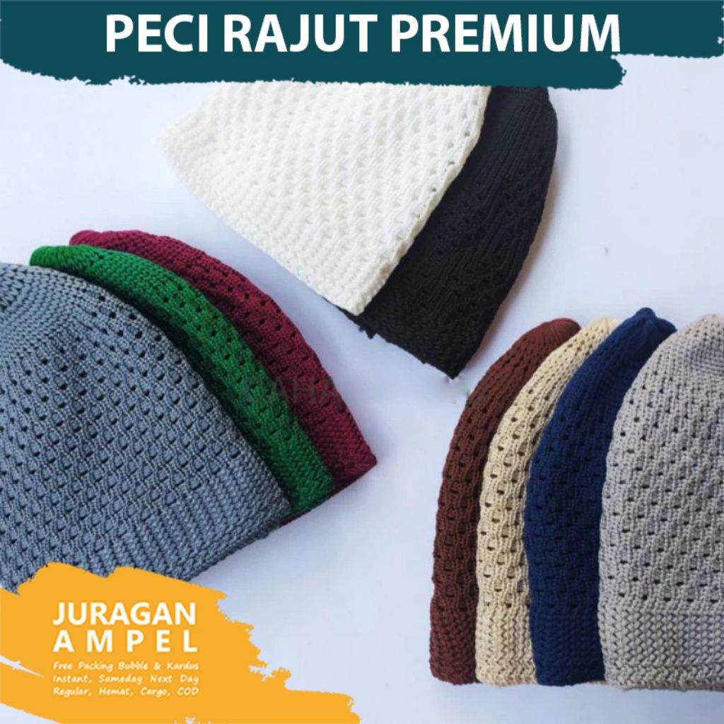 Peci Rajut Premium / Kopiah Rajut / Kopyah Rajut Dewasa Tebal