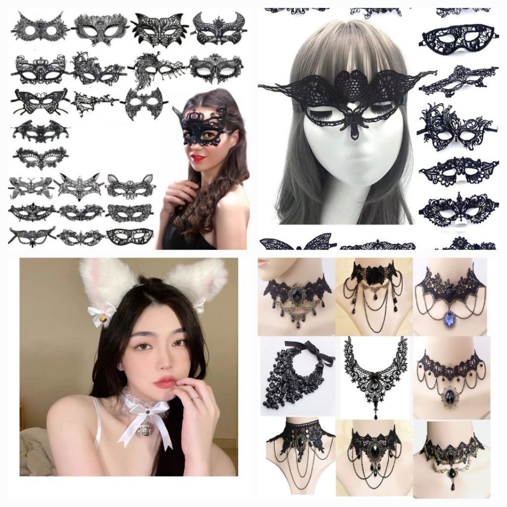 MS | Choker wanita / Topeng lace renda / topeng pesta / topeng sexy/ masker mata lace / penutup mata