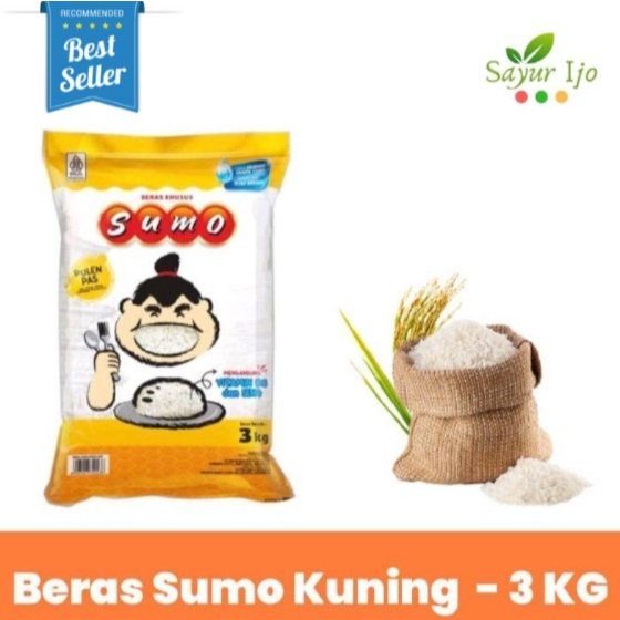 

Beras Sumo Kuning 3 KG / Karung White Rice Wangi Halus Pulen Sedang Premium HALAL