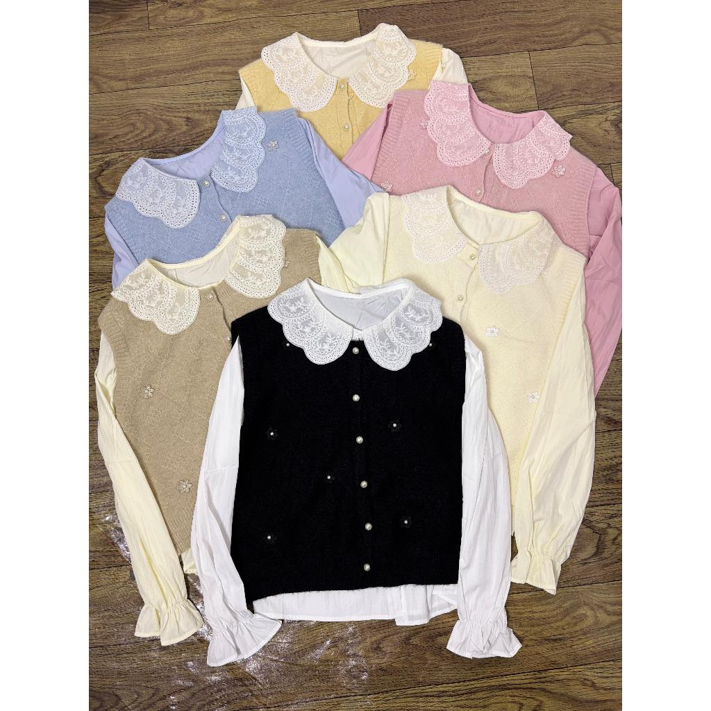 Set Kemeja & Vest Wanita | Outfit Korean Style Kekinian