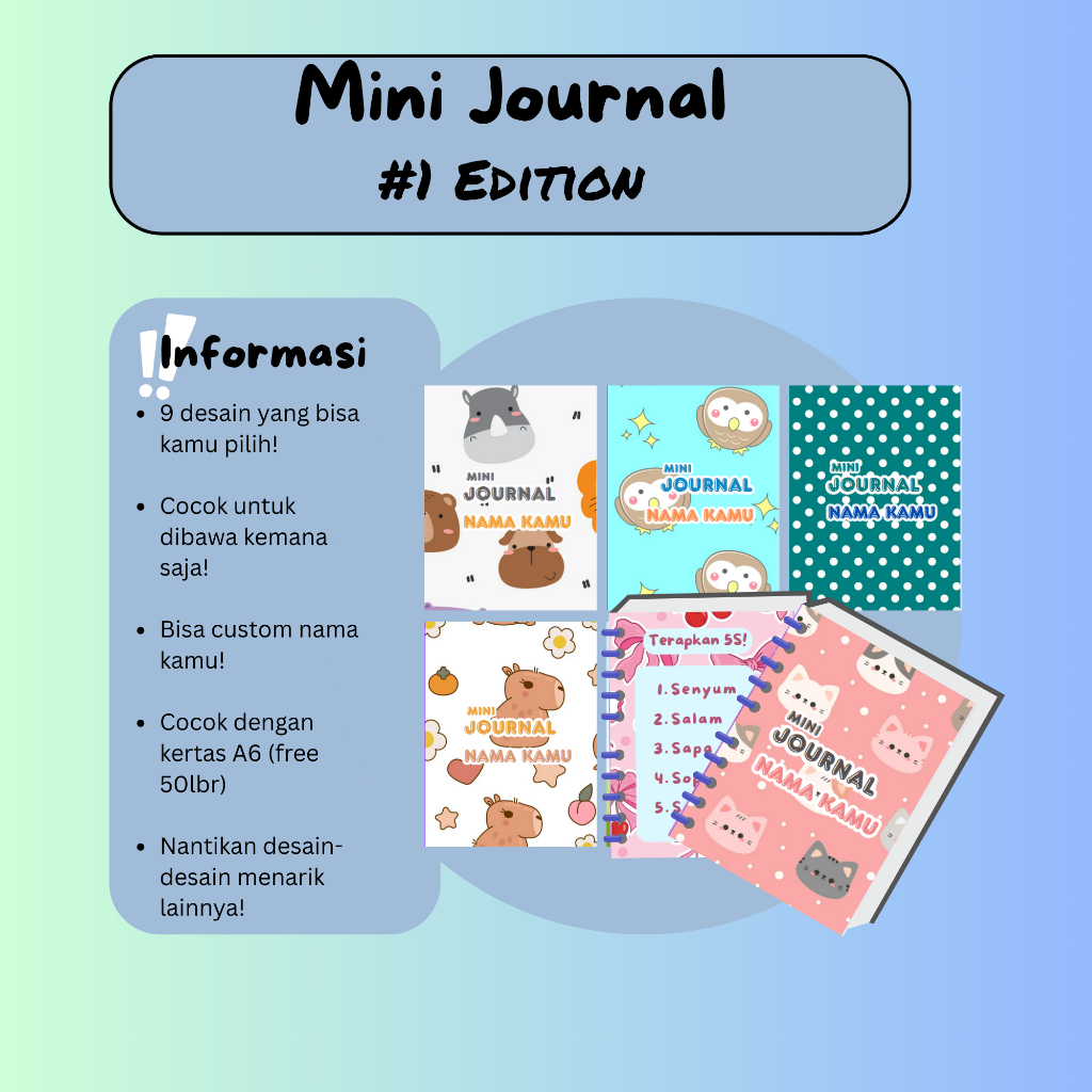 

custom Mini Journal Book binder tulis kecil