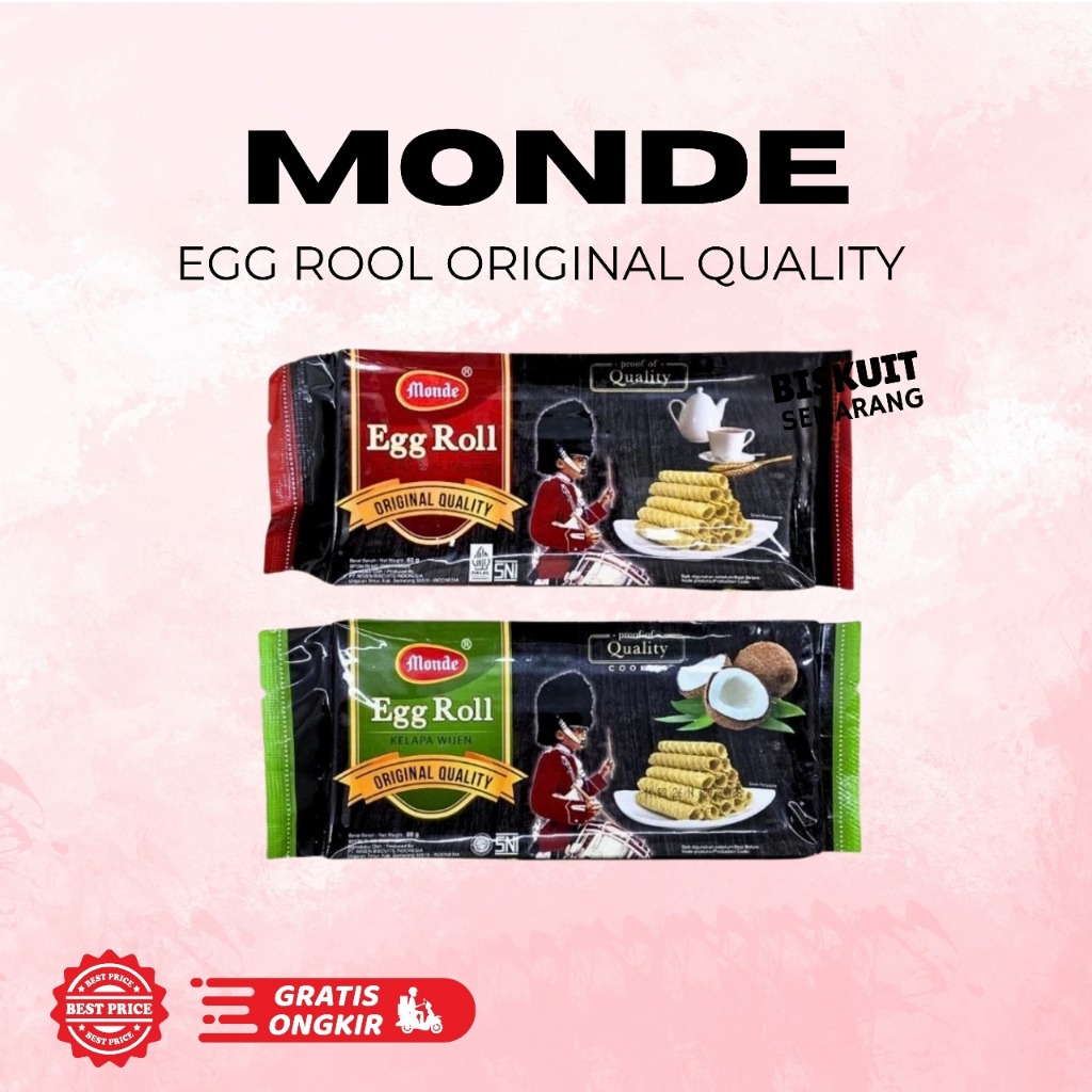 Monde Egg Roll Original Dan Kelapa Wijen 60gr Egg Roll Nissin