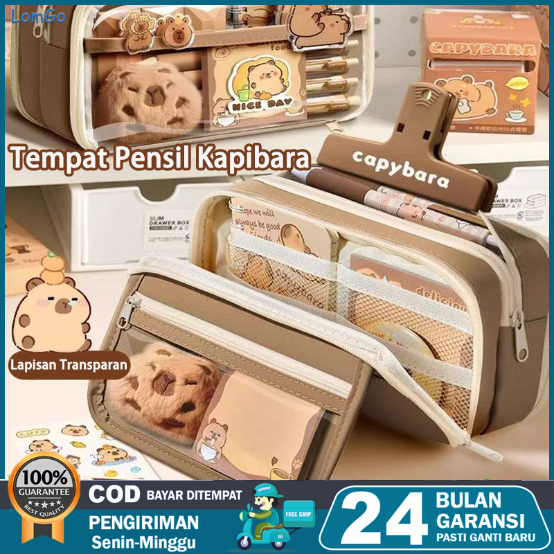 

【COD】Tempat Alat Tulis Capybara Lucu! Tempat Pensil Tas Kapasitas Besar dengan Desain Aesthetic Korea, Cocok untuk Sekolah/Kantor. Bonus Notes, Klip & Sticker