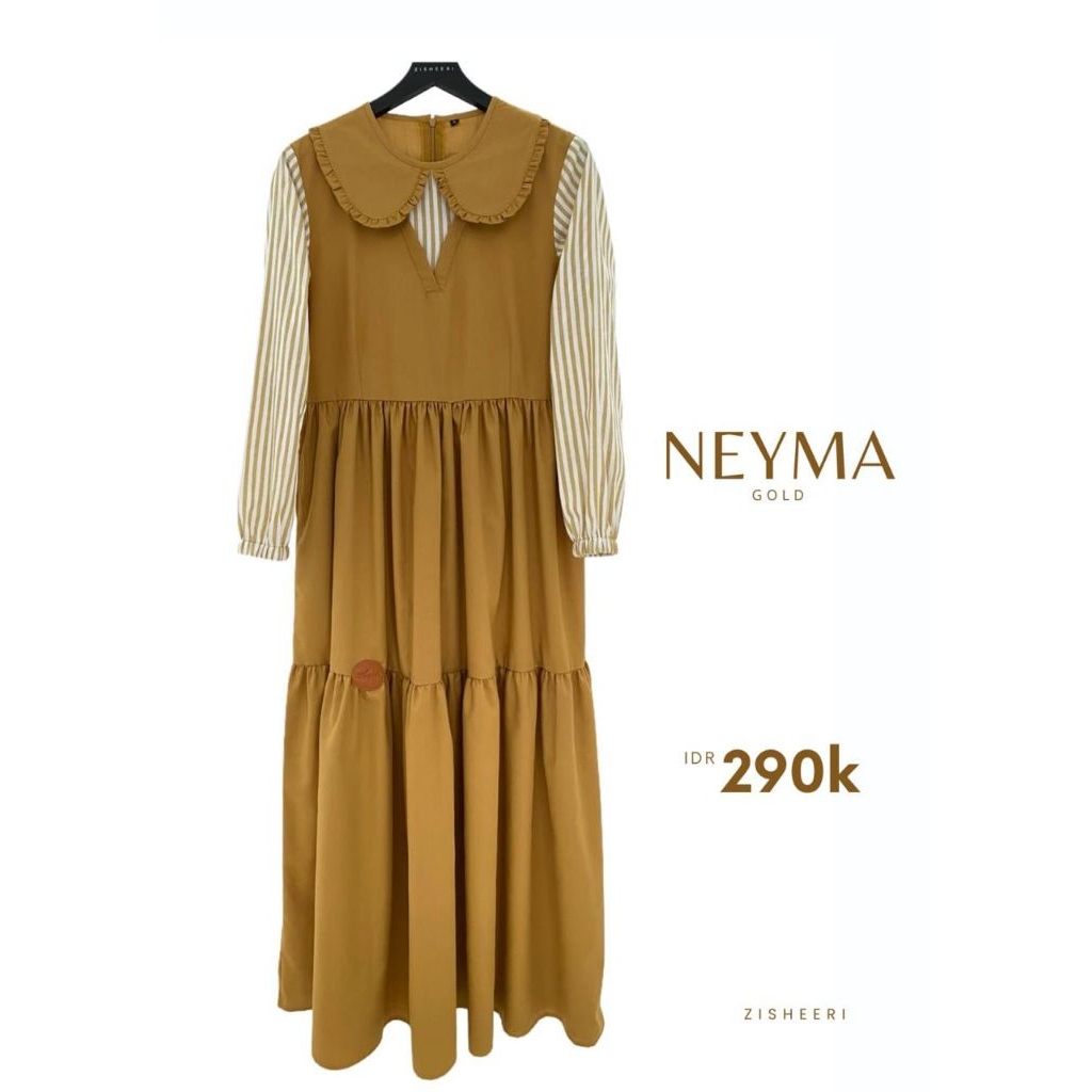 gamis neyma by zisheri✔️gamis motif, gamis cantik, gamis simple, gamis cantik