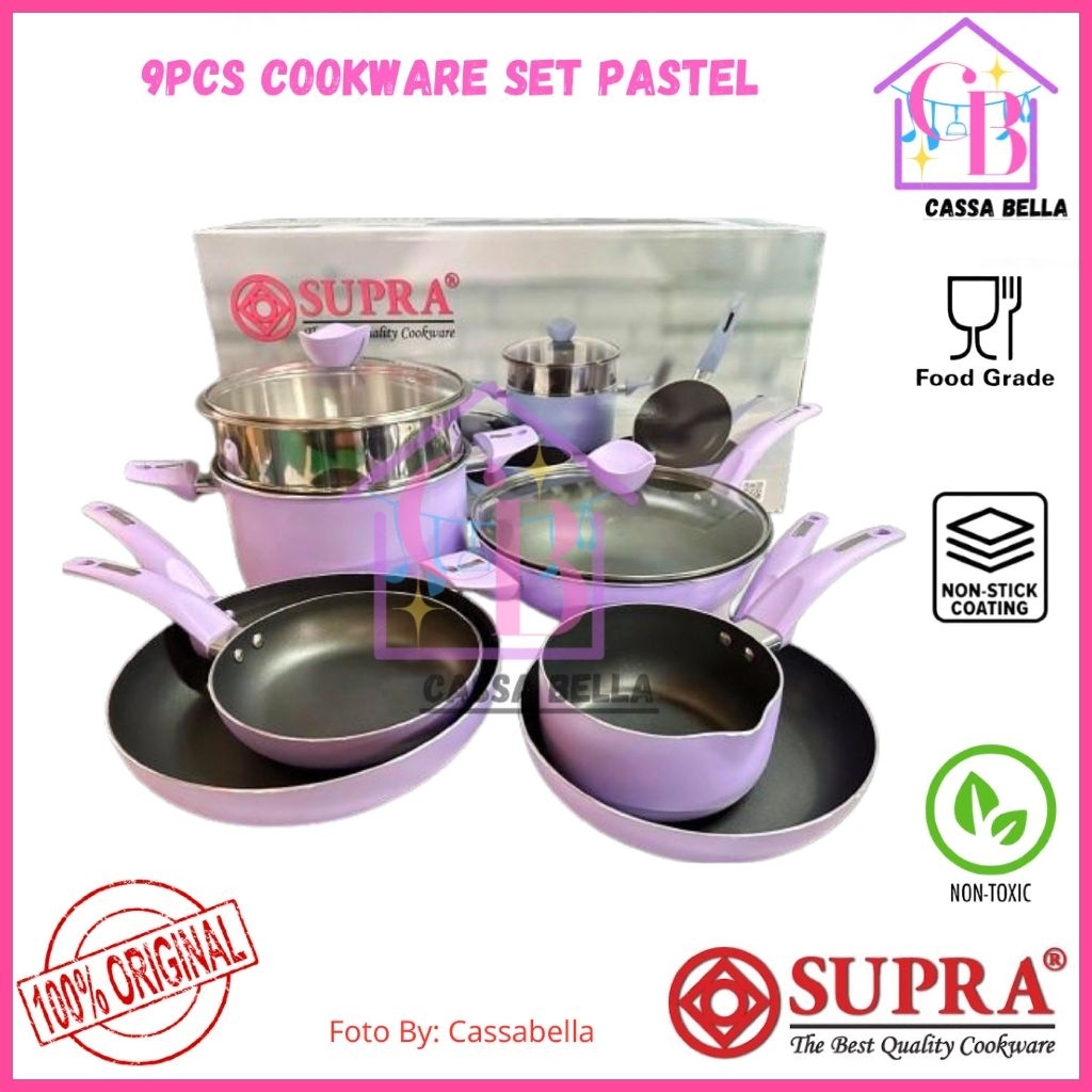Panci SUPRA 9pcs NEW PASTEL /NEW Panci SUPRA 9pcs Pastel / Panci 9pcs Aluminium