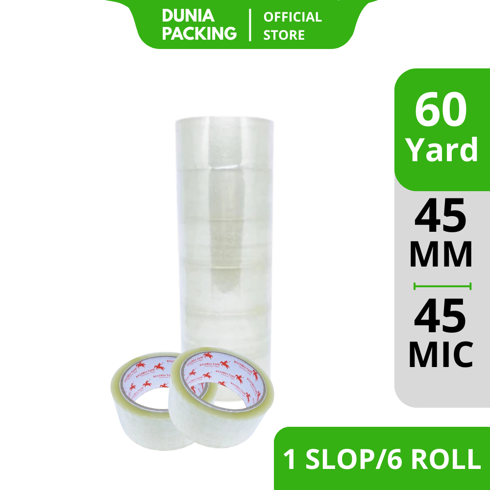 

[TERLARIS] Lakban OPP Tape / Lakban Bening Dunia Packing 60 Yard (1 Slop)