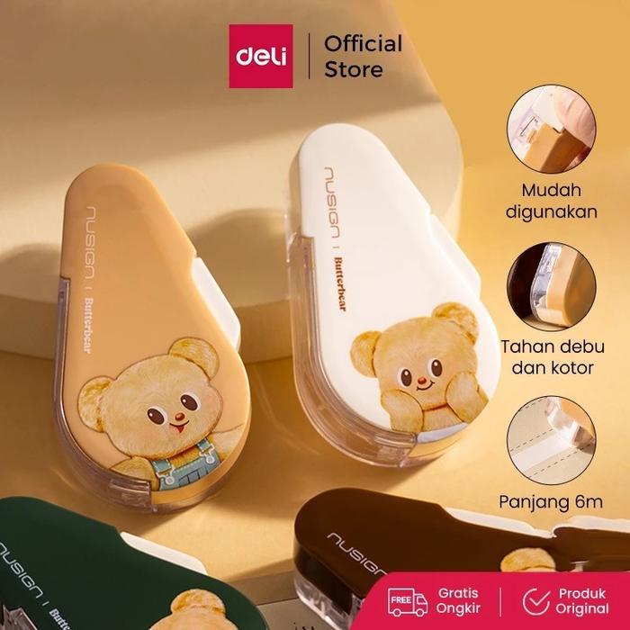 

DELI Nusign Correction Tape 5mmx6m NS161-B Butterbear