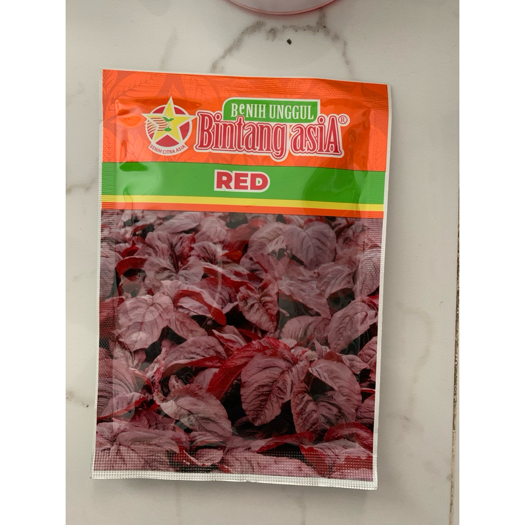 Benih Bayam Red Bayam Merah 100gram Bintang Asia