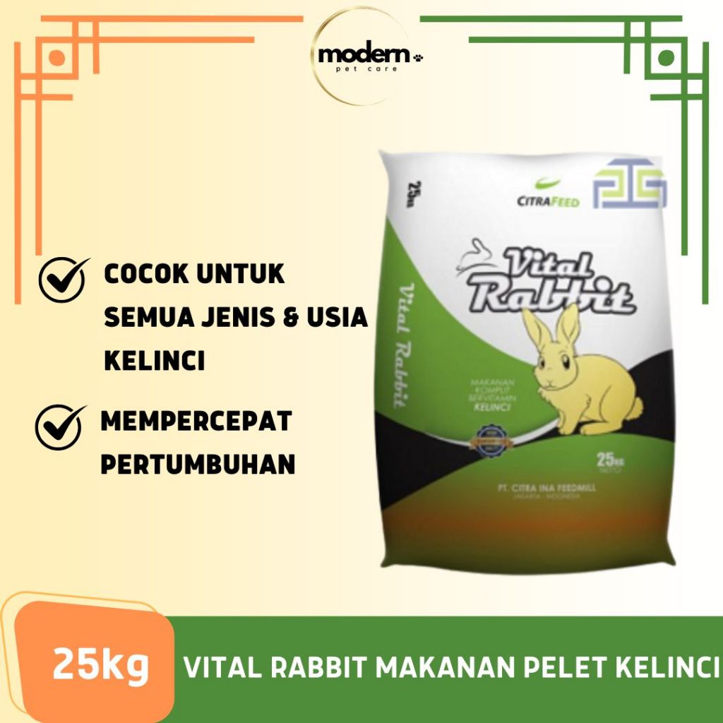 Vital Rabbit Makanan Pelet Kelinci Freshpack 25kg