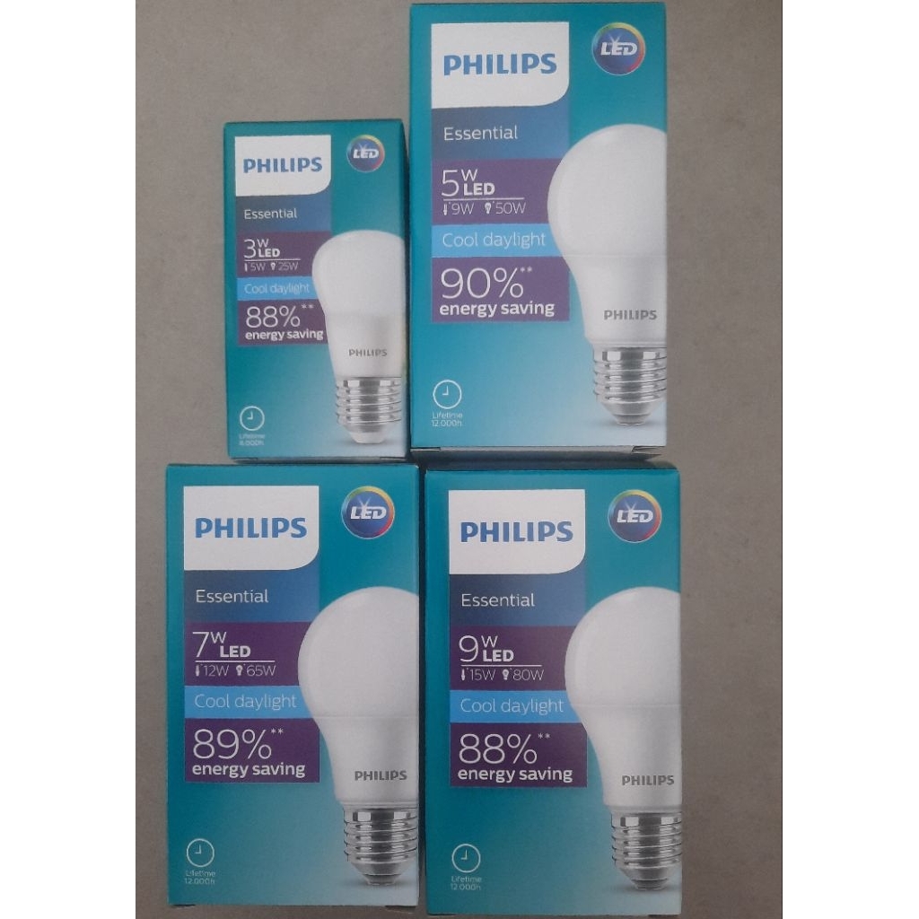 Lampu LED Bulb Philips Essential 3 5 7 9 Watt