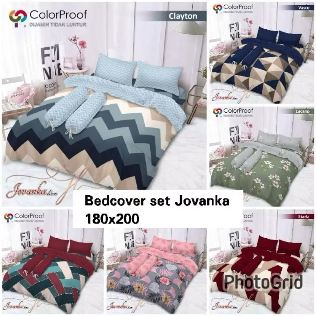JOVANKA LINEN BED COVER DAN SPREI UK.180X200