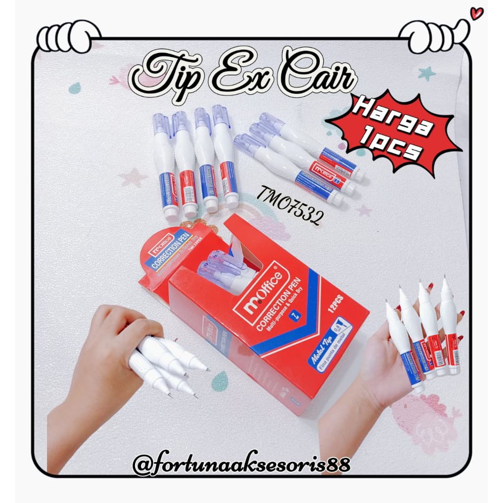 

(1PCS) TIP EX CAIR 7ML / TIP X SEKOLAH / TIPE X STIPO CAIR COLOR / KOREKSI PENGHAPUS PEN / LIQUID CORRECTION PEN FLUID / TMO7532