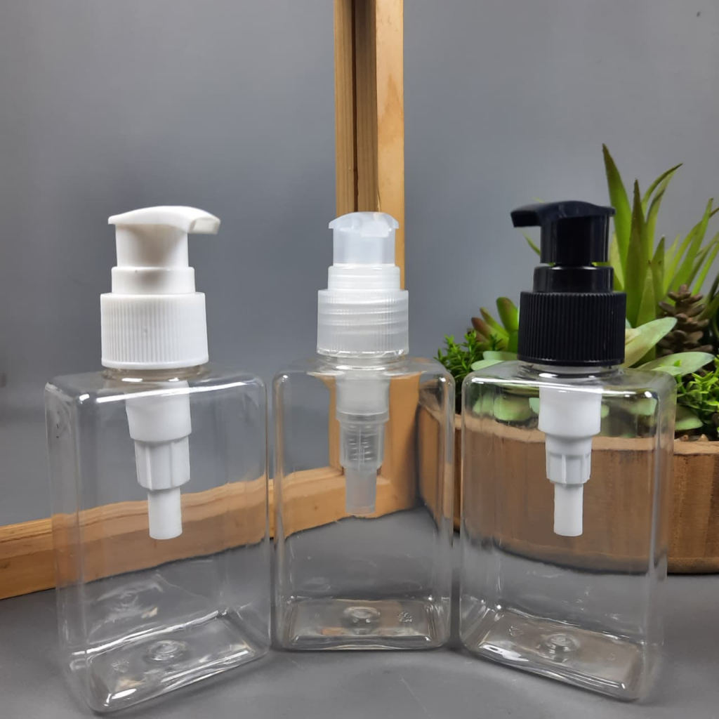 Botol Pump 100 Ml Kotak Natural / Botol Lotion Pump 100 Ml / Botol Sabun 100 Ml