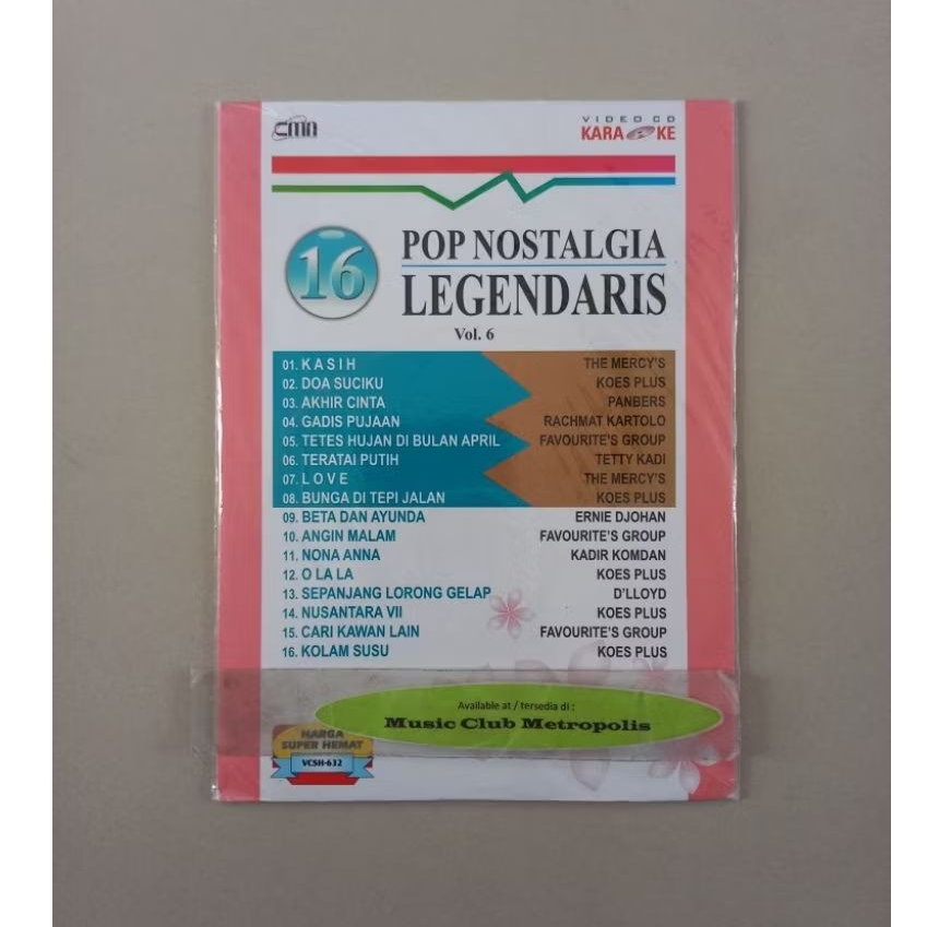 VCD KARAOKE V.A. - 16 POP NOSTALGIA LEGENDARIS VOL.6