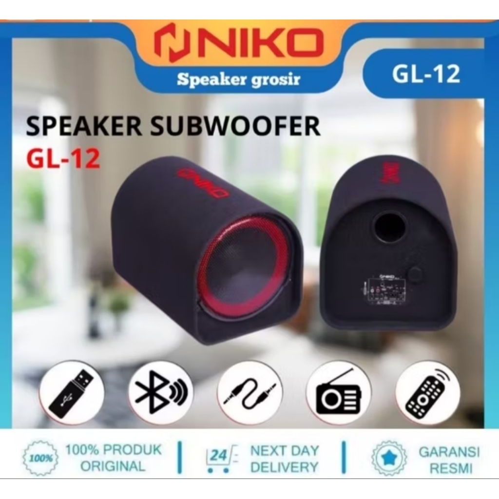 Speaker Mobil Salon Subwoofer Niko Speaker GL-12 Speaker Subwoofer 12"Inch
