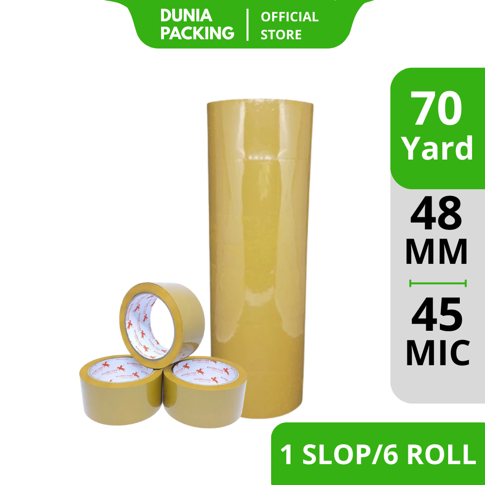

[TERMURAH] Lakban OPP Tape / Lakban Coklat Dunia Packing 70 Yard (1 Slop) -COD