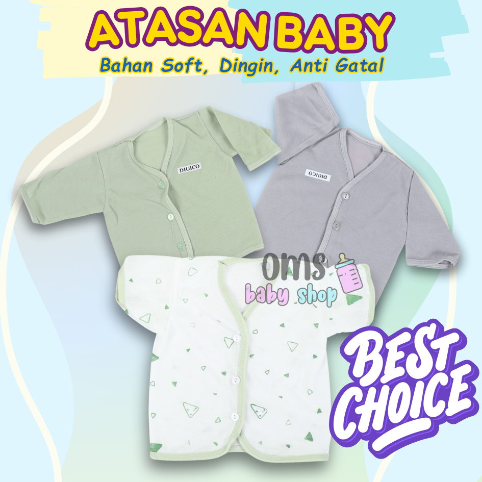 DIGICO Baju Bayi Model Kancing  Premium | Atasan Bayi DIGICO Soft Material Best Choice