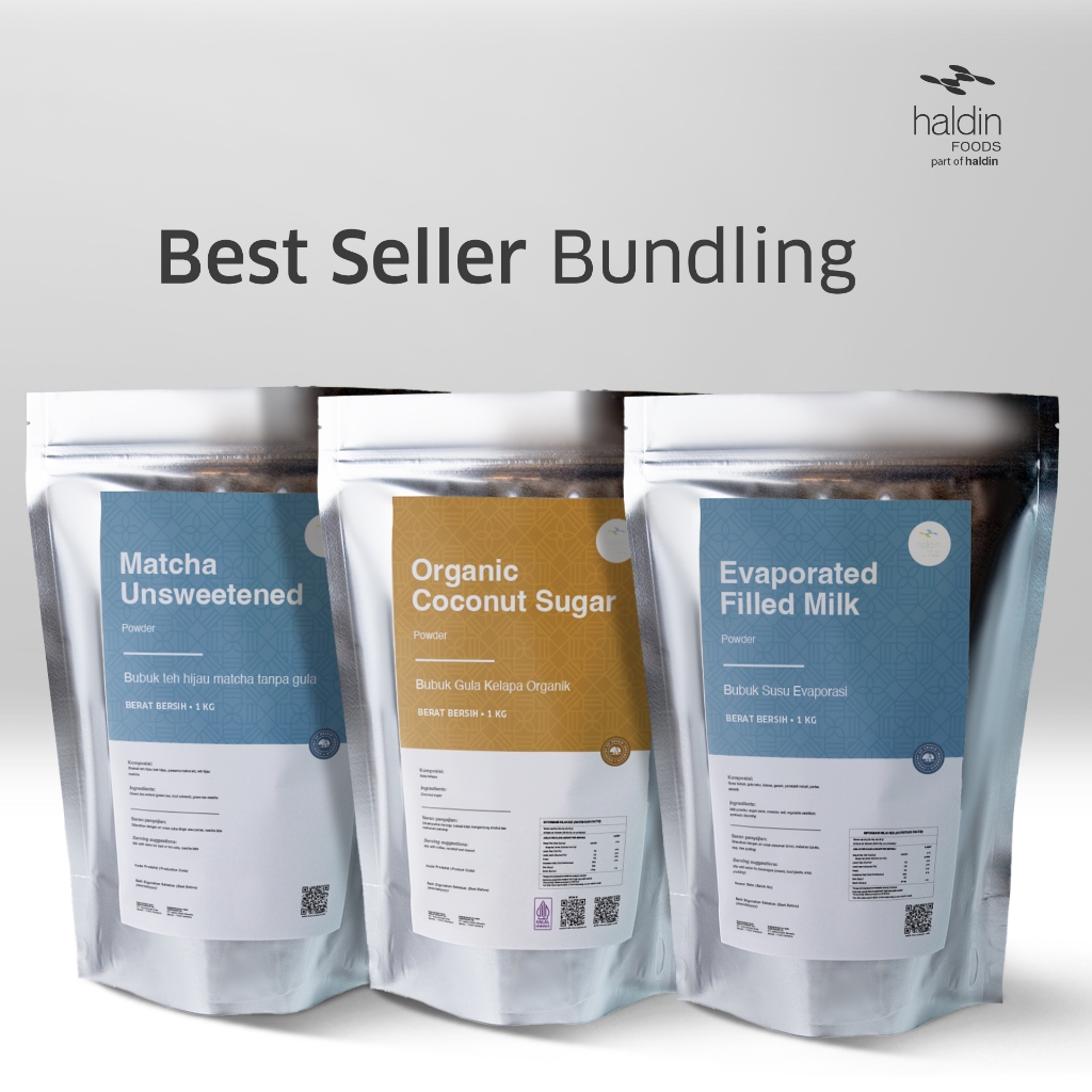 

haldinfoods Best Seller Bundling - Matcha Unsweetened, Gula Kelapa & Evaporated Milk