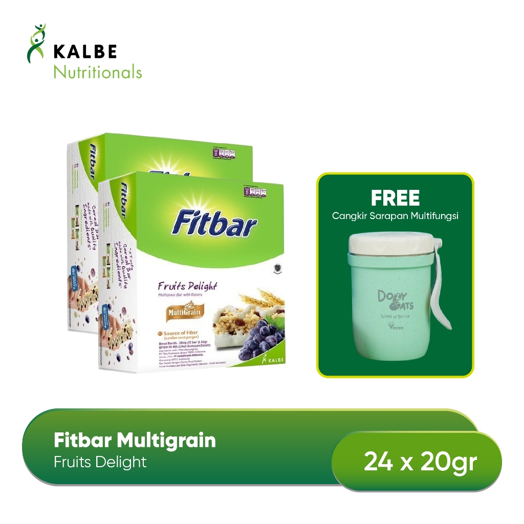 

Fitbar Fruits Delight 12x20gr Multigrain - Isi 2 Box Free Cangkir Sarapan Multifungsi