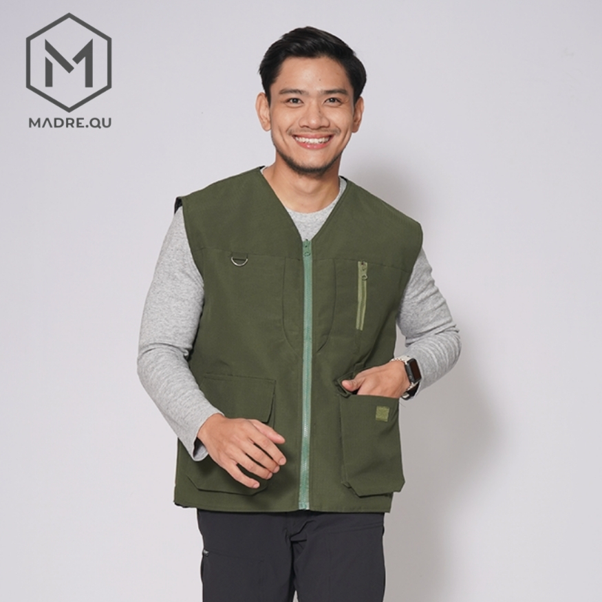 Fishing Vest Outdoor Ripstop Pria Tactical Vest Enfield Pria Vest Distro Hijau Army