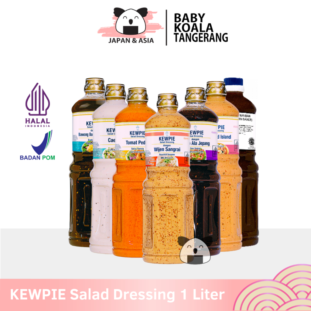 

KEWPIE Salad Dressing 1 Liter | Wijen Sangrai Thousand Island Caesar, Tomat Pedas, Kecap Jepang -BKT
